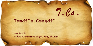 Tamás Csegő névjegykártya